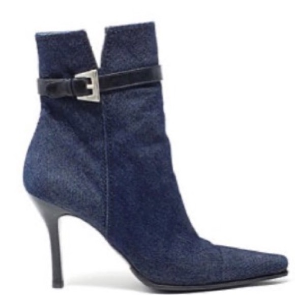 Stuart Weitzman Shoes - STUART WEITZMAN Vintage Blue Ankle Denim Bootie 8M